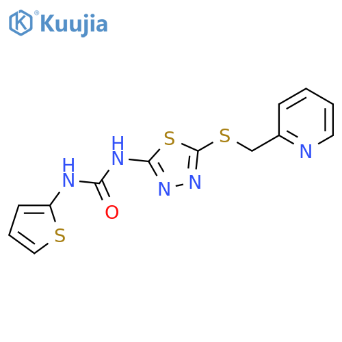 3-(5-{[(pyridin-2-yl)methyl]sulfanyl}-1,3,4-thiadiazol-2-yl)-1-(thiophen-2-yl)urea structure