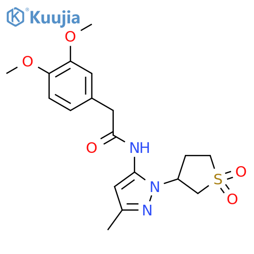 2-(3,4-dimethoxyphenyl)-N-1-(1,1-dioxo-1lambda6-thiolan-3-yl)-3-methyl-1H-pyrazol-5-ylacetamide structure