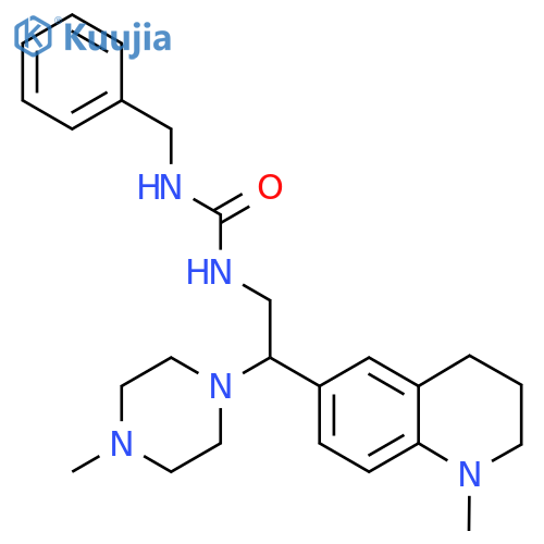 1-benzyl-3-2-(1-methyl-1,2,3,4-tetrahydroquinolin-6-yl)-2-(4-methylpiperazin-1-yl)ethylurea structure