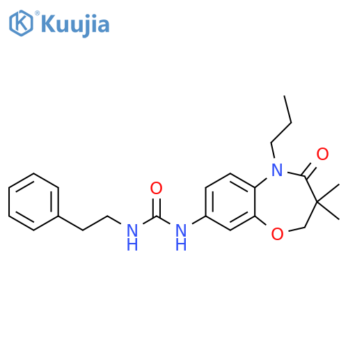 3-(3,3-dimethyl-4-oxo-5-propyl-2,3,4,5-tetrahydro-1,5-benzoxazepin-8-yl)-1-(2-phenylethyl)urea structure