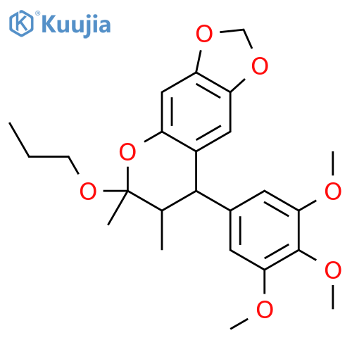 6H-1,3-Dioxolo[4,5-g][1]benzopyran,7,8-dihydro-6,7-dimethyl-6-propoxy-8-(3,4,5-trimethoxyphenyl)- structure