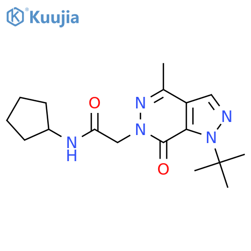 2-{1-tert-butyl-4-methyl-7-oxo-1H,6H,7H-pyrazolo3,4-dpyridazin-6-yl}-N-cyclopentylacetamide structure