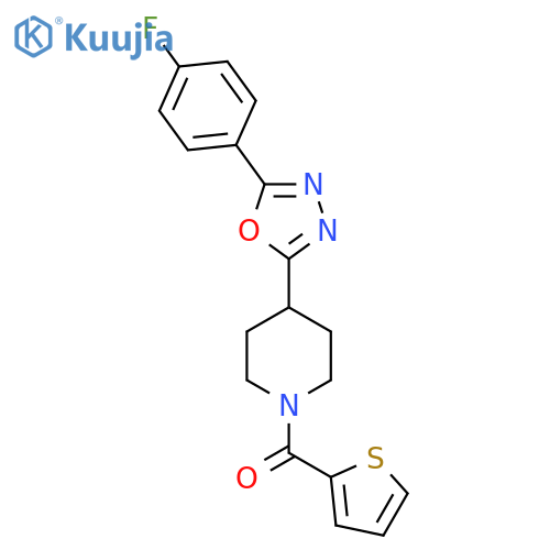 4-5-(4-fluorophenyl)-1,3,4-oxadiazol-2-yl-1-(thiophene-2-carbonyl)piperidine structure