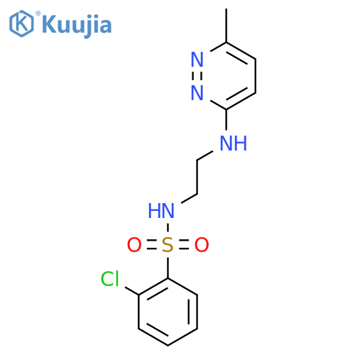 2-chloro-N-{2-(6-methylpyridazin-3-yl)aminoethyl}benzene-1-sulfonamide structure