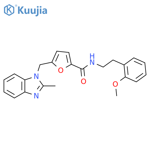 N-2-(2-methoxyphenyl)ethyl-5-(2-methyl-1H-1,3-benzodiazol-1-yl)methylfuran-2-carboxamide structure