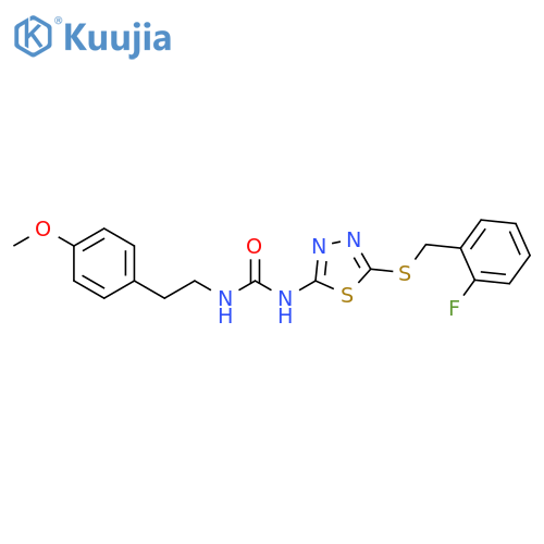 3-(5-{[(2-fluorophenyl)methyl]sulfanyl}-1,3,4-thiadiazol-2-yl)-1-[2-(4-methoxyphenyl)ethyl]urea structure