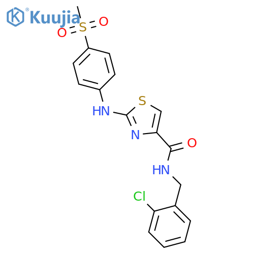 N-(2-chlorophenyl)methyl-2-(4-methanesulfonylphenyl)amino-1,3-thiazole-4-carboxamide structure