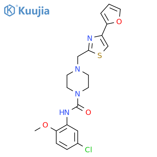 N-(5-chloro-2-methoxyphenyl)-4-{4-(furan-2-yl)-1,3-thiazol-2-ylmethyl}piperazine-1-carboxamide structure