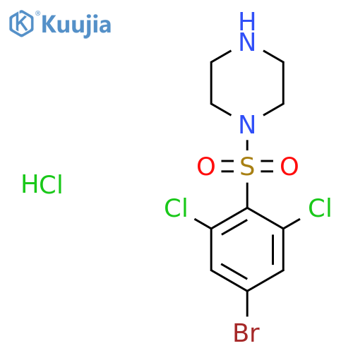 1-(4-bromo-2,6-dichloro-phenyl)sulfonylpiperazine;hydrochloride structure