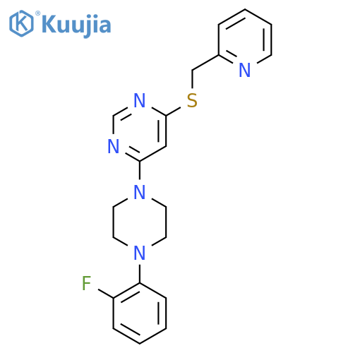 4-4-(2-fluorophenyl)piperazin-1-yl-6-{(pyridin-2-yl)methylsulfanyl}pyrimidine structure