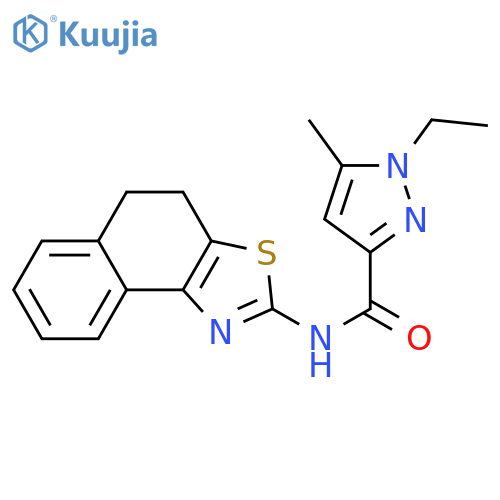 1-ethyl-5-methyl-N-{4H,5H-naphtho[1,2-d][1,3]thiazol-2-yl}-1H-pyrazole-3-carboxamide structure