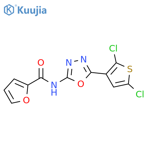 N-5-(2,5-dichlorothiophen-3-yl)-1,3,4-oxadiazol-2-ylfuran-2-carboxamide structure