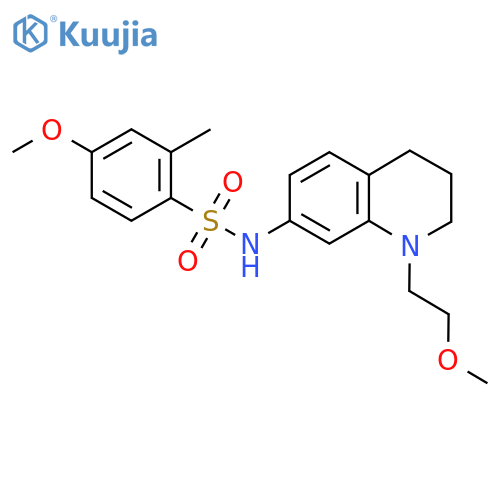 4-methoxy-N-1-(2-methoxyethyl)-1,2,3,4-tetrahydroquinolin-7-yl-2-methylbenzene-1-sulfonamide structure