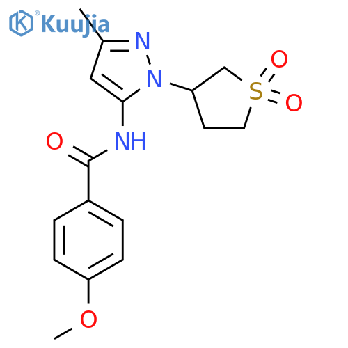 N-1-(1,1-dioxo-1lambda6-thiolan-3-yl)-3-methyl-1H-pyrazol-5-yl-4-methoxybenzamide structure