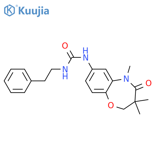 1-(2-phenylethyl)-3-(3,3,5-trimethyl-4-oxo-2,3,4,5-tetrahydro-1,5-benzoxazepin-7-yl)urea structure