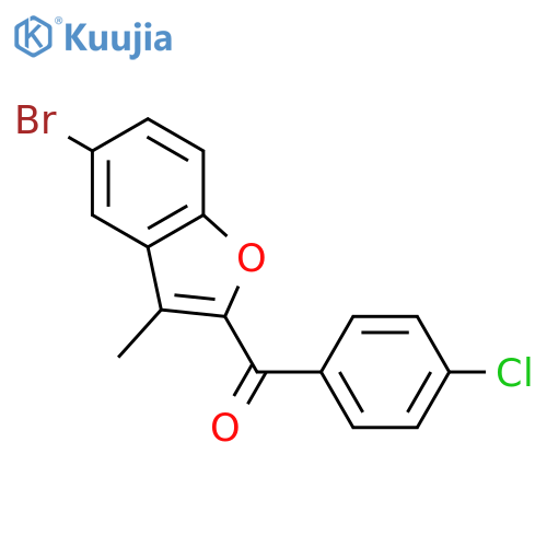 (5-BROMO-3-METHYL-1-BENZOFURAN-2-YL)(4-CHLOROPHENYL)METHANONE structure