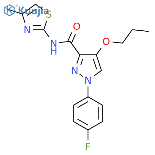 1-(4-fluorophenyl)-N-(4-methyl-1,3-thiazol-2-yl)-4-propoxy-1H-pyrazole-3-carboxamide structure