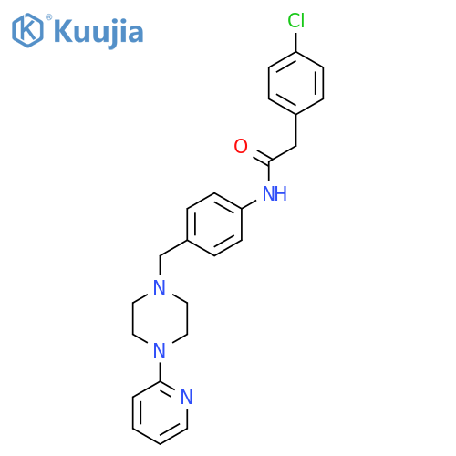2-(4-chlorophenyl)-N-(4-{4-(pyridin-2-yl)piperazin-1-ylmethyl}phenyl)acetamide structure