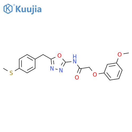 2-(3-methoxyphenoxy)-N-(5-{4-(methylsulfanyl)phenylmethyl}-1,3,4-oxadiazol-2-yl)acetamide structure