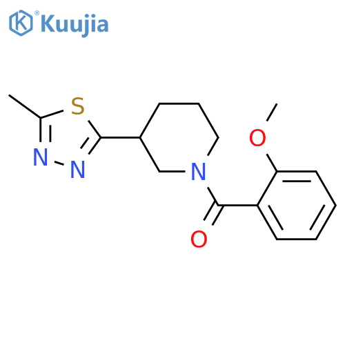 1-(2-methoxybenzoyl)-3-(5-methyl-1,3,4-thiadiazol-2-yl)piperidine structure