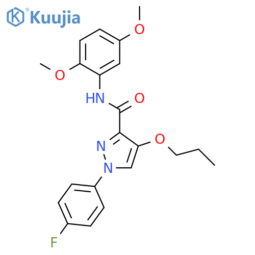 N-(2,5-dimethoxyphenyl)-1-(4-fluorophenyl)-4-propoxy-1H-pyrazole-3-carboxamide structure