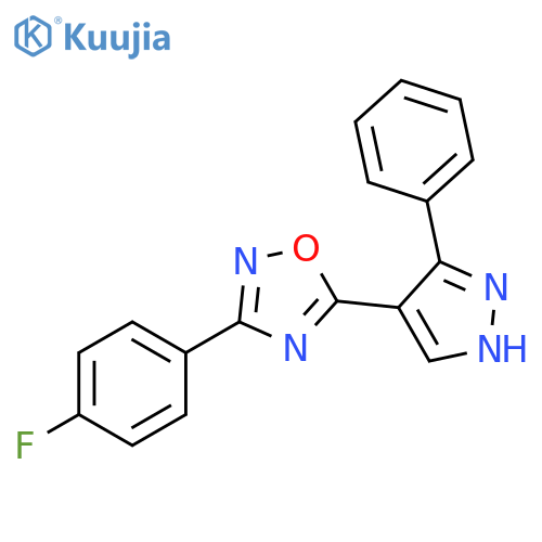 3-(4-Fluorophenyl)-5-(3-phenyl-1H-pyrazol-4-yl)-1,2,4-oxadiazole structure