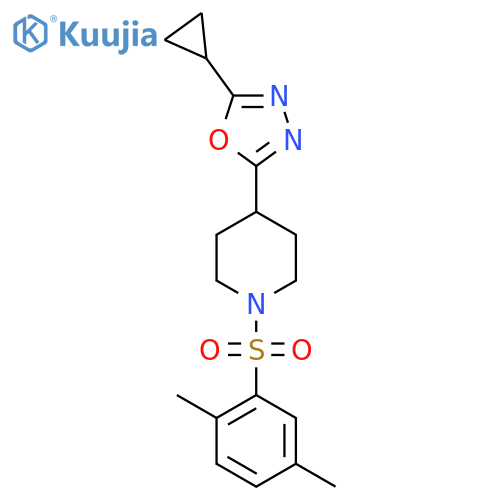 4-(5-cyclopropyl-1,3,4-oxadiazol-2-yl)-1-(2,5-dimethylbenzenesulfonyl)piperidine structure