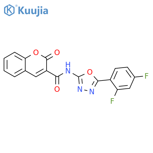 N-[5-(2,4-difluorophenyl)-1,3,4-oxadiazol-2-yl]-2-oxo-2H-chromene-3-carboxamide structure