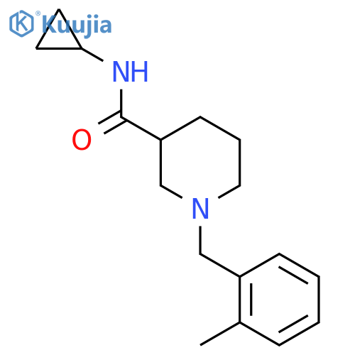 N-cyclopropyl-1-[(2-methylphenyl)methyl]piperidine-3-carboxamide structure