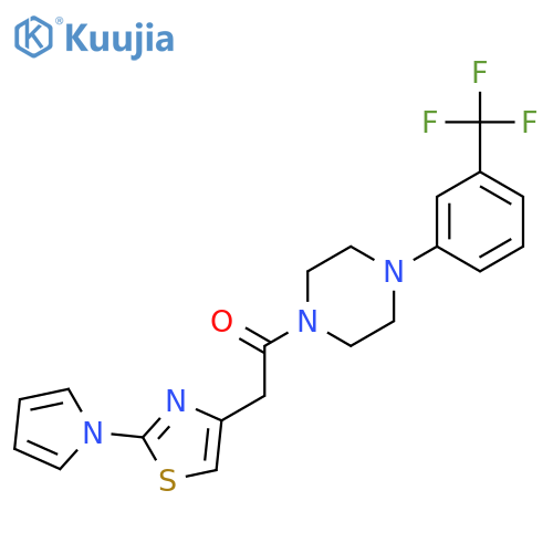 2-2-(1H-pyrrol-1-yl)-1,3-thiazol-4-yl-1-{4-3-(trifluoromethyl)phenylpiperazin-1-yl}ethan-1-one structure