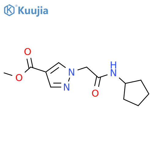 methyl 1-(cyclopentylcarbamoyl)methyl-1H-pyrazole-4-carboxylate structure