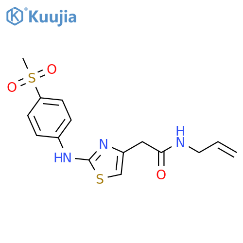 2-{2-(4-methanesulfonylphenyl)amino-1,3-thiazol-4-yl}-N-(prop-2-en-1-yl)acetamide structure