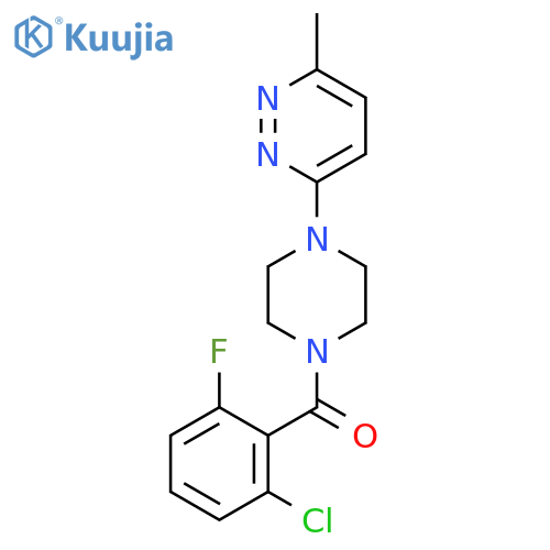 3-4-(2-chloro-6-fluorobenzoyl)piperazin-1-yl-6-methylpyridazine structure