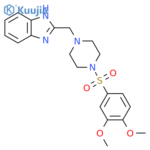 2-{4-(3,4-dimethoxybenzenesulfonyl)piperazin-1-ylmethyl}-1H-1,3-benzodiazole structure