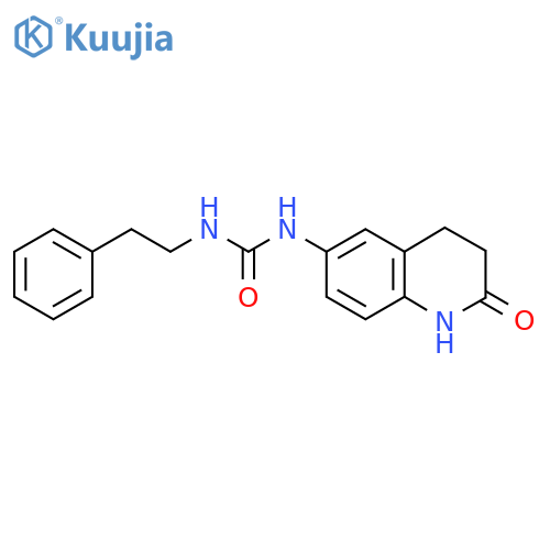 3-(2-oxo-1,2,3,4-tetrahydroquinolin-6-yl)-1-(2-phenylethyl)urea structure