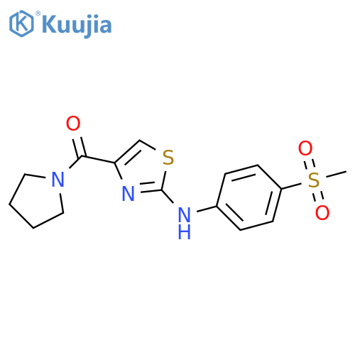 N-(4-methanesulfonylphenyl)-4-(pyrrolidine-1-carbonyl)-1,3-thiazol-2-amine structure