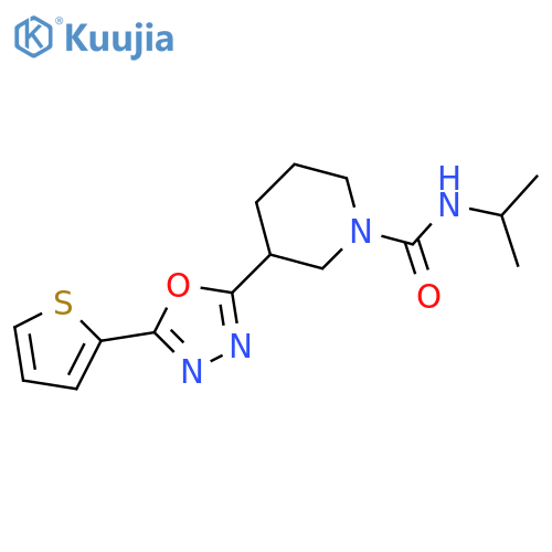 N-(propan-2-yl)-3-5-(thiophen-2-yl)-1,3,4-oxadiazol-2-ylpiperidine-1-carboxamide structure