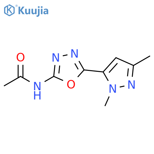 N-5-(1,3-dimethyl-1H-pyrazol-5-yl)-1,3,4-oxadiazol-2-ylacetamide structure