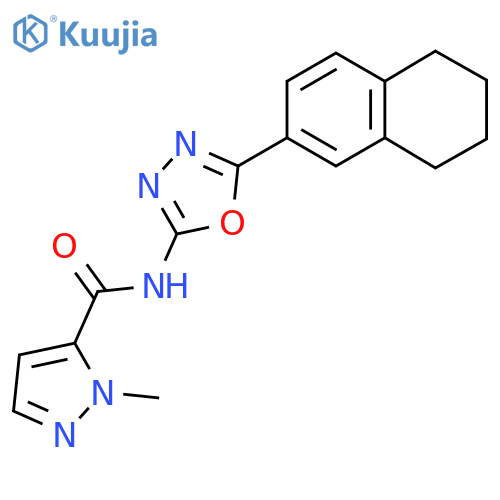1-methyl-N-5-(5,6,7,8-tetrahydronaphthalen-2-yl)-1,3,4-oxadiazol-2-yl-1H-pyrazole-5-carboxamide structure