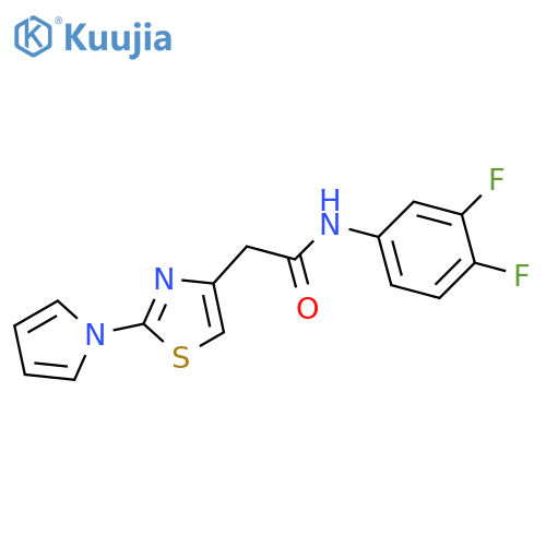 N-(3,4-difluorophenyl)-2-2-(1H-pyrrol-1-yl)-1,3-thiazol-4-ylacetamide structure