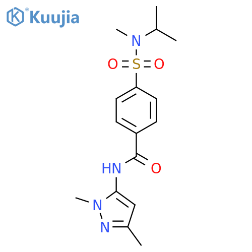 N-(1,3-dimethyl-1H-pyrazol-5-yl)-4-methyl(propan-2-yl)sulfamoylbenzamide structure