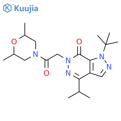 1-tert-butyl-6-2-(2,6-dimethylmorpholin-4-yl)-2-oxoethyl-4-(propan-2-yl)-1H,6H,7H-pyrazolo3,4-dpyridazin-7-one structure