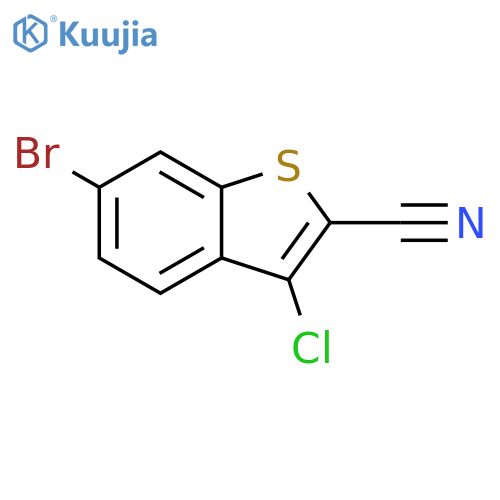 6-bromo-3-chloro-1-benzothiophene-2-carbonitrile structure