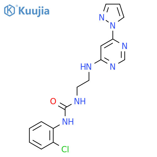 1-(2-chlorophenyl)-3-(2-{6-(1H-pyrazol-1-yl)pyrimidin-4-ylamino}ethyl)urea structure