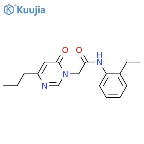 N-(2-ethylphenyl)-2-(6-oxo-4-propyl-1,6-dihydropyrimidin-1-yl)acetamide structure