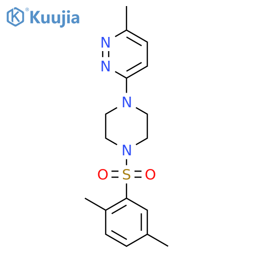 3-4-(2,5-dimethylbenzenesulfonyl)piperazin-1-yl-6-methylpyridazine structure