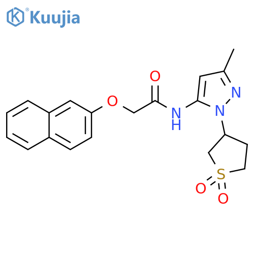 N-1-(1,1-dioxo-1lambda6-thiolan-3-yl)-3-methyl-1H-pyrazol-5-yl-2-(naphthalen-2-yloxy)acetamide structure