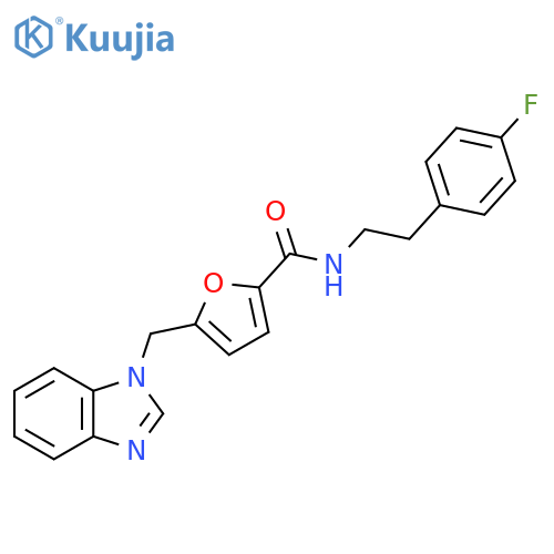 5-(1H-1,3-benzodiazol-1-yl)methyl-N-2-(4-fluorophenyl)ethylfuran-2-carboxamide structure