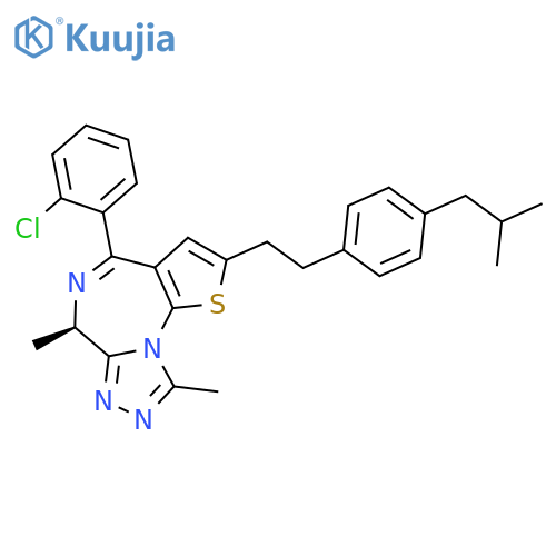 6H-Thieno[3,2-f][1,2,4]triazolo[4,3-a][1,4]diazepine,4-(2-chlorophenyl)-6,9-dimethyl-2-[2-[4-(2-methylpropyl)phenyl]ethyl]- structure