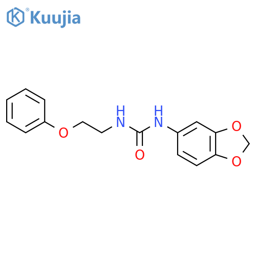 3-(2H-1,3-benzodioxol-5-yl)-1-(2-phenoxyethyl)urea structure